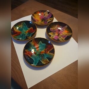 Seetusee Colorful Abstract Art Bowl Set Of 4 Clay Dishes